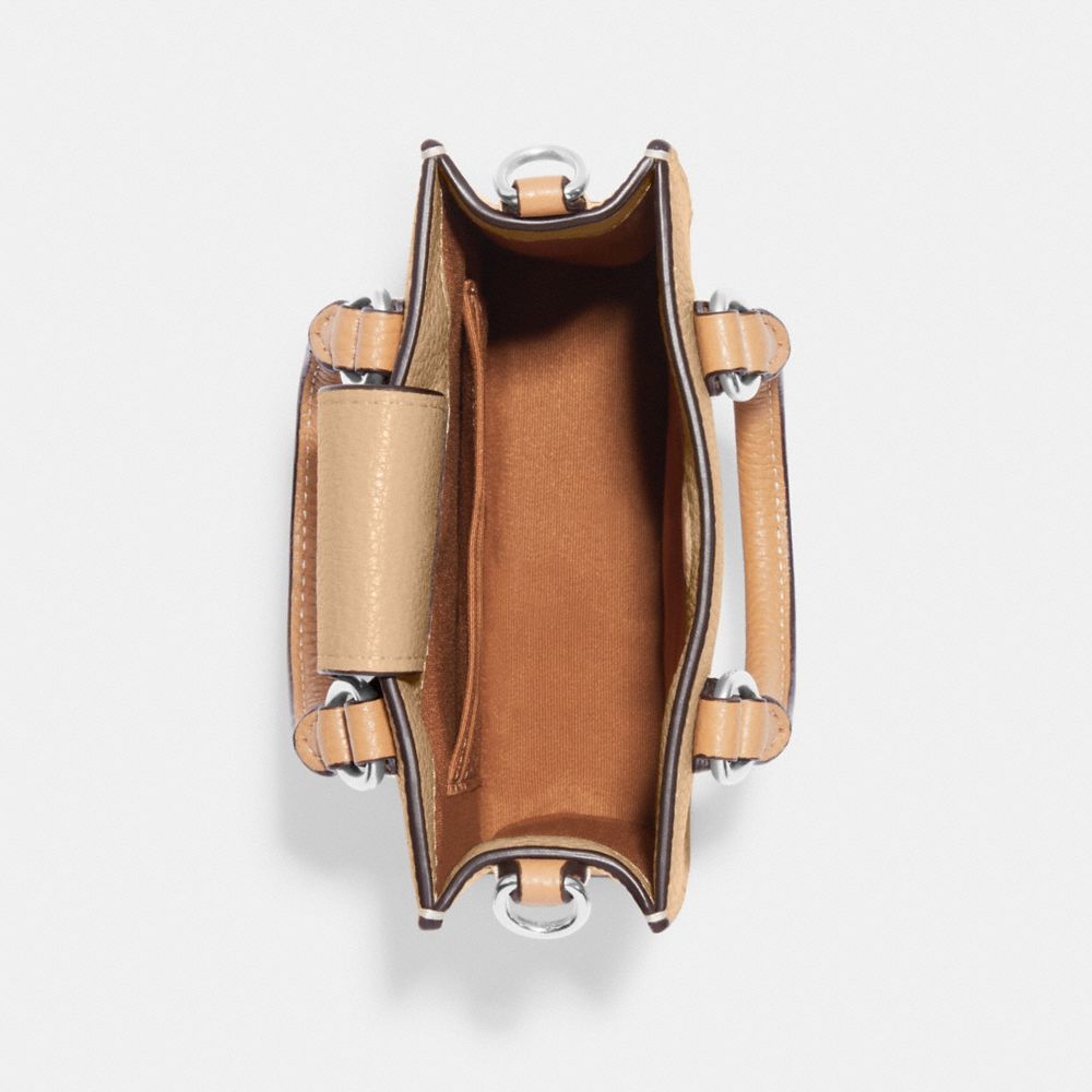 COACH®,Mini Tote In Colorblock,Beige,Inside View,Top View