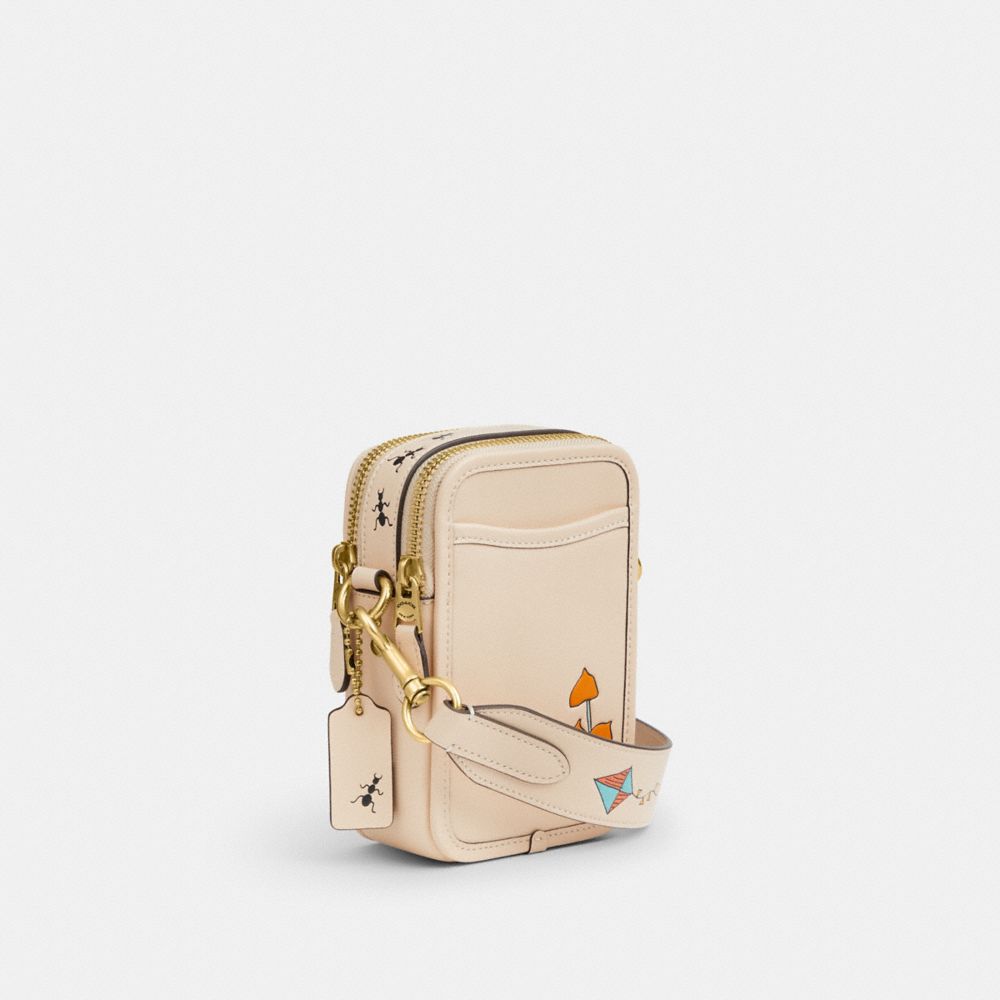 COACH®,COACH X OBSERVED BY US ROGUE CROSSBODY 12,Leather,Mini,Garden,Ivory Multi,Angle View