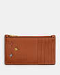 COACH®,COACH X OBSERVED BY US ZIP CARD CASE,Glovetanned Leather,Space,Burnished Amber Multicolor,Back View