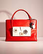 COACH®,UPCRAFTED THE BOROUGH BAG RETRO,Snakeskin Leather,Large,Gold/Classic Vermillion,Front View