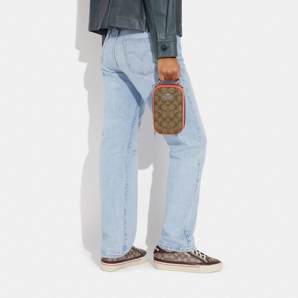 COACH®,Eva Phone Crossbody In Signature Canvas,,Detail View