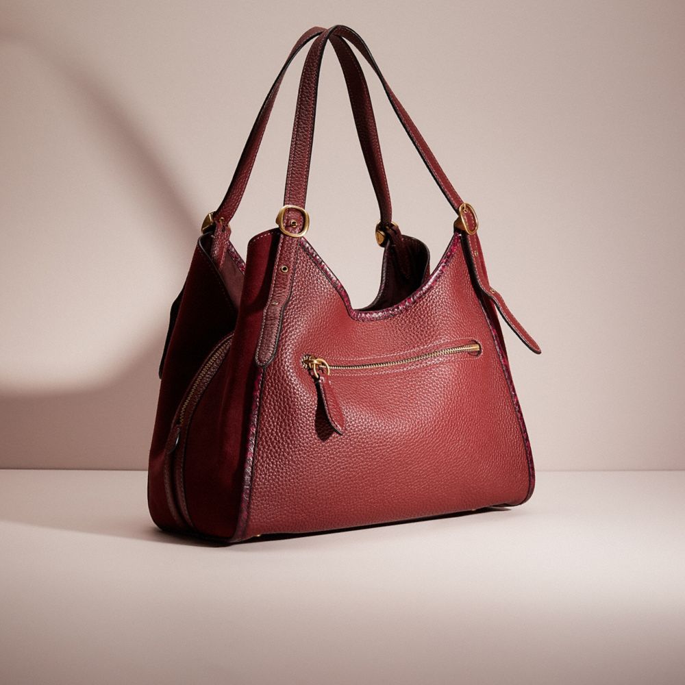 COACH®,Upcrafted Lori Shoulder Bag With Snakeskin Detail,,Angle View