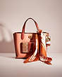 COACH®,UPCRAFTED WILLOW TOTE 24 IN COLORBLOCK,Polished Pebble Leather,Brass/Light Coral Multi,Front View