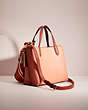 COACH®,UPCRAFTED WILLOW TOTE 24 IN COLORBLOCK,Polished Pebble Leather,Brass/Light Coral Multi,Angle View