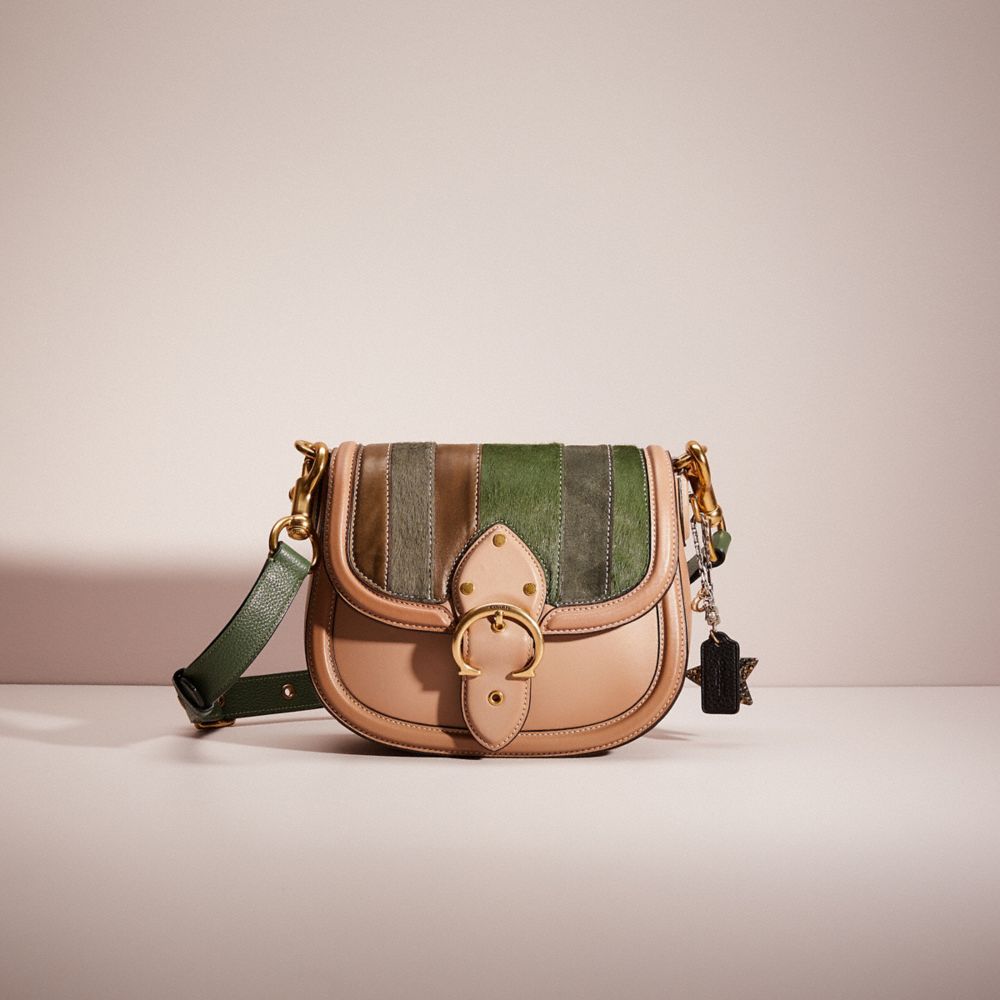 Coach Beat Leather Saddle Crossbody Bag -  Green/Brass