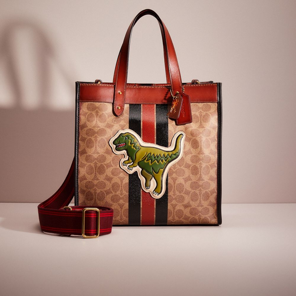 COACH Upcrafted Field Tote In Signature Canvas With Horse And Carriage Print