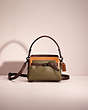 COACH®,RESTORED TATE 18 CROSSBODY IN COLORBLOCK,Glovetanned Leather,Mini,Pewter/Army Green Multi,Front View