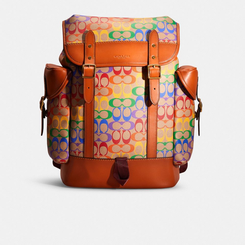 Coach Multicolor Signature Coated Canvas and Leather West Backpack Coach