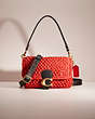 COACH®,RESTORED SOFT TABBY SHOULDER BAG,Leather,Small,Brass/Red Orange Black,Front View