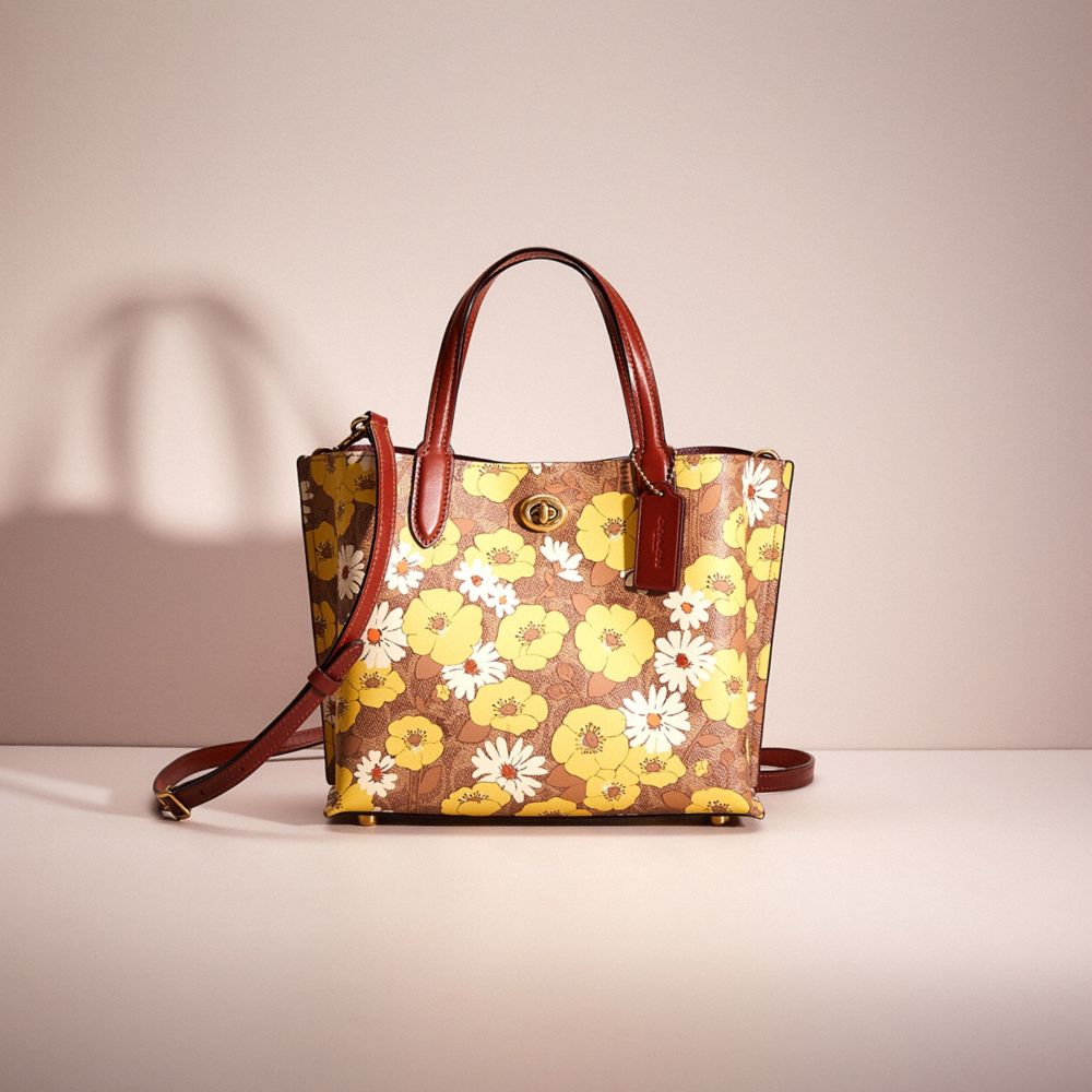 Coach floral print tote best sale