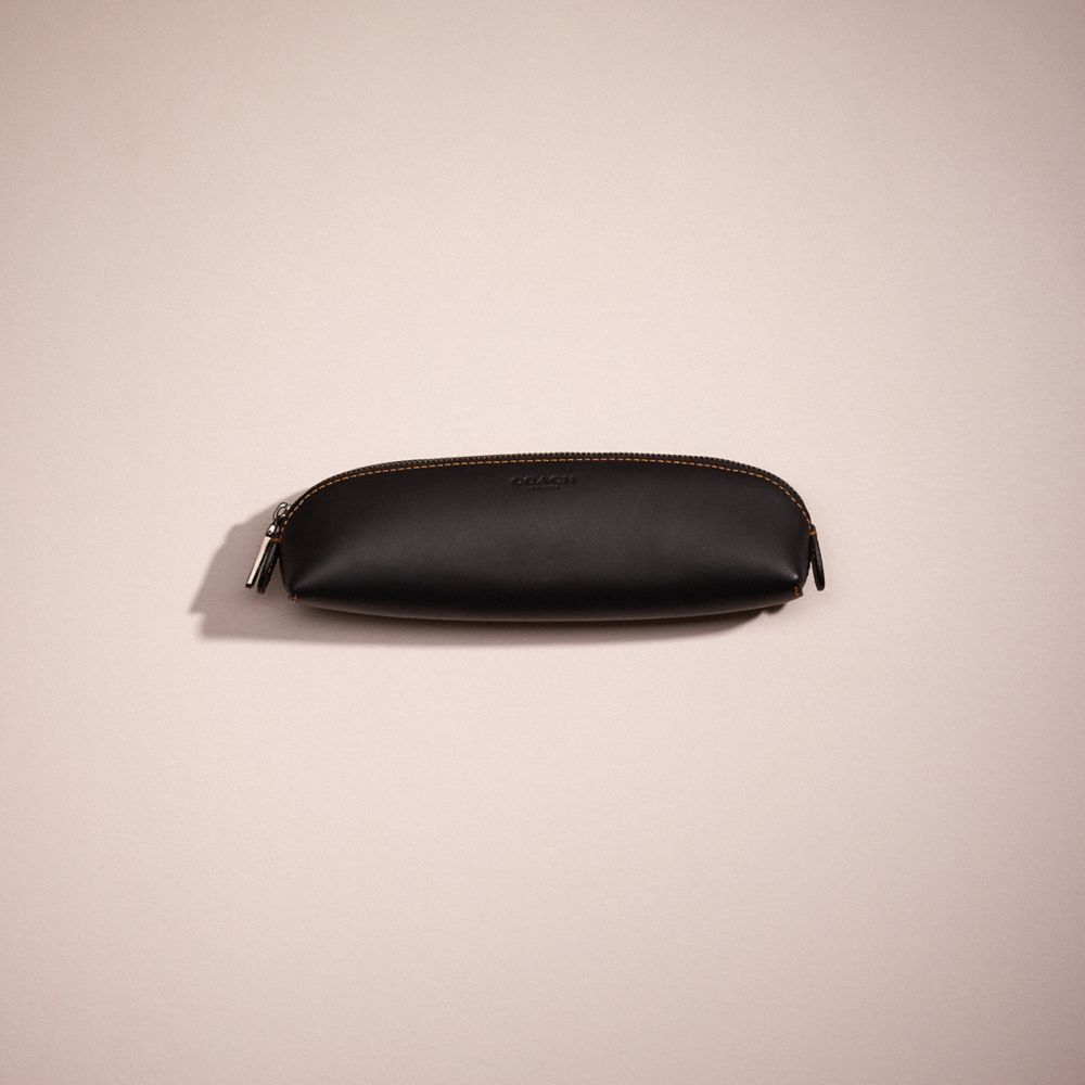 COACH Pencil Case In Refined Pebble Leather in Black for Men