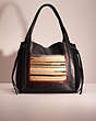COACH®,UPCRAFTED HARMONY HOBO,Glovetanned Leather,X-Large,Pewter/Black,Front View