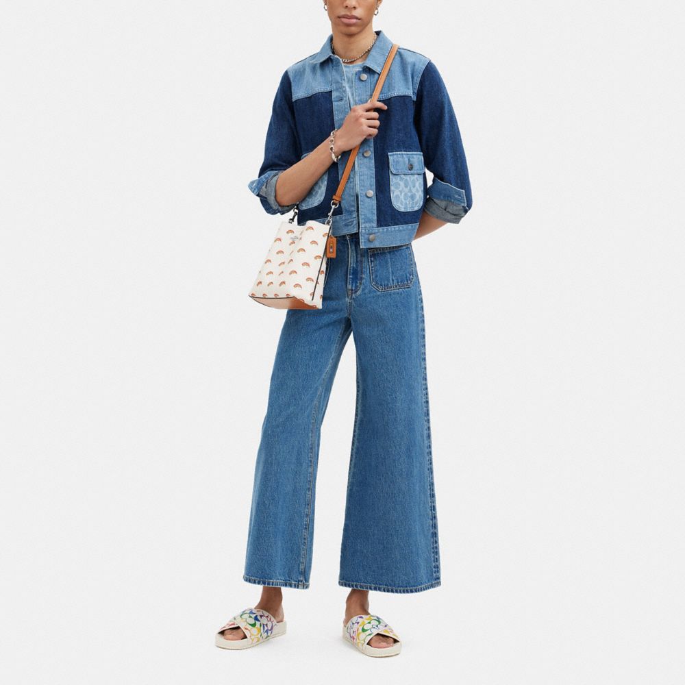 COACH®,Mollie Bucket Bag 22 With Rainbow Print,,Detail View
