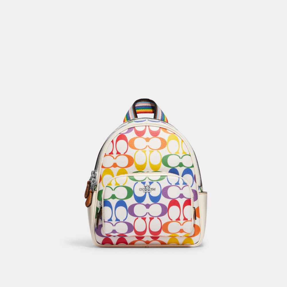 COACH®  Mini Court Backpack In Rainbow Signature Canvas