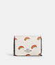 COACH®,MINI WALLET ON A CHAIN WITH RAINBOW PRINT,canvas,Mini,Silver/Chalk Multi,Front View