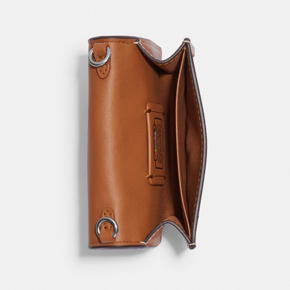 COACH®,Mini Wallet On A Chain With Rainbow Print,,Inside View,Top View