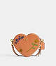 COACH®,COACH X OBSERVED BY US HEART CROSSBODY,Glovetanned Leather,Small,Brass/Faded Orange Multi,Front View