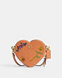 COACH®,COACH X OBSERVED BY US HEART CROSSBODY,Glovetanned Leather,Small,Brass/Faded Orange Multi,Front View