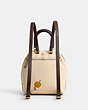COACH®,COACH X OBSERVED BY US RIYA BACKPACK 21 IN COLORBLOCK,Glovetanned Leather,Medium,Brass/Ivory Multi,Back View