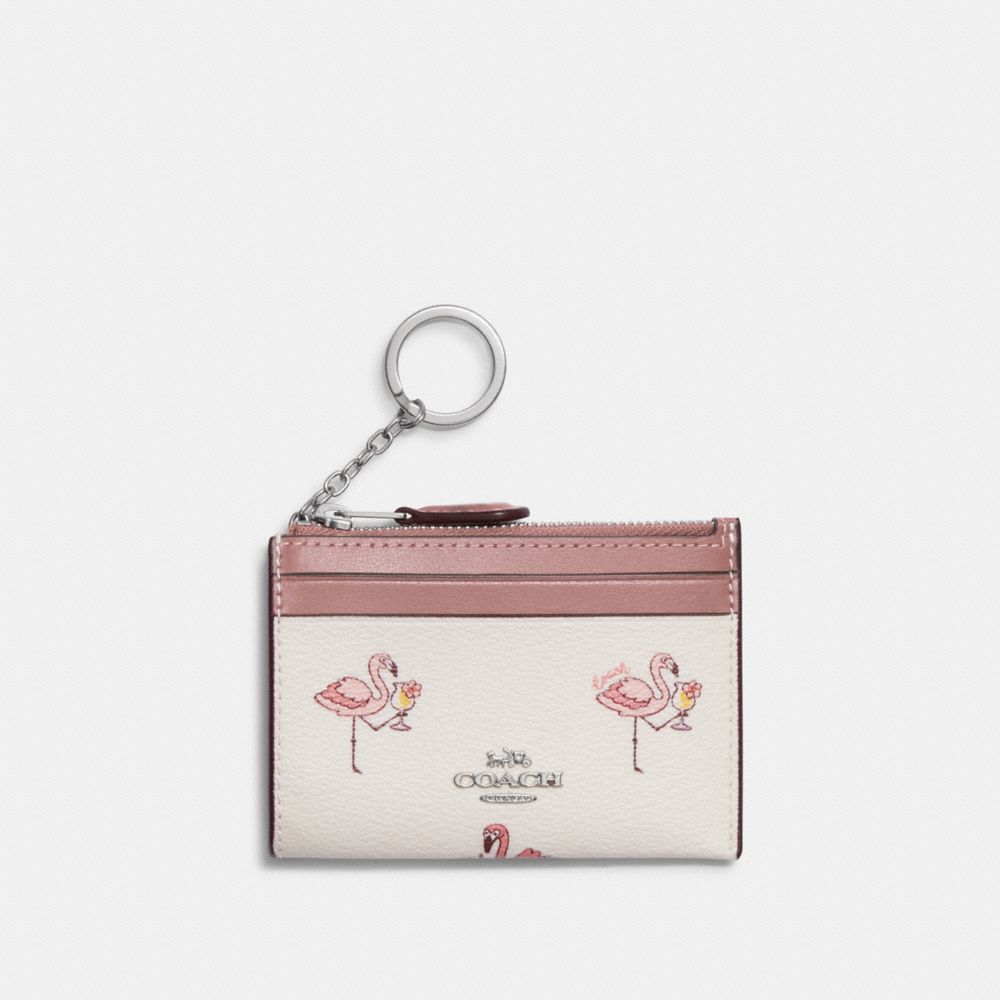 COACH Mini Skinny Id Case In Signature Canvas in Pink