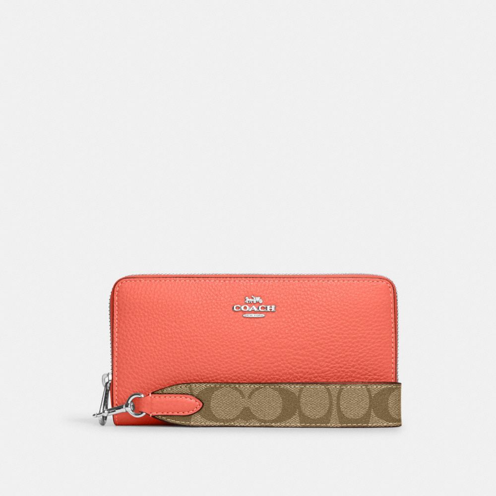 Long Zip Around Wallet With Signature Canvas