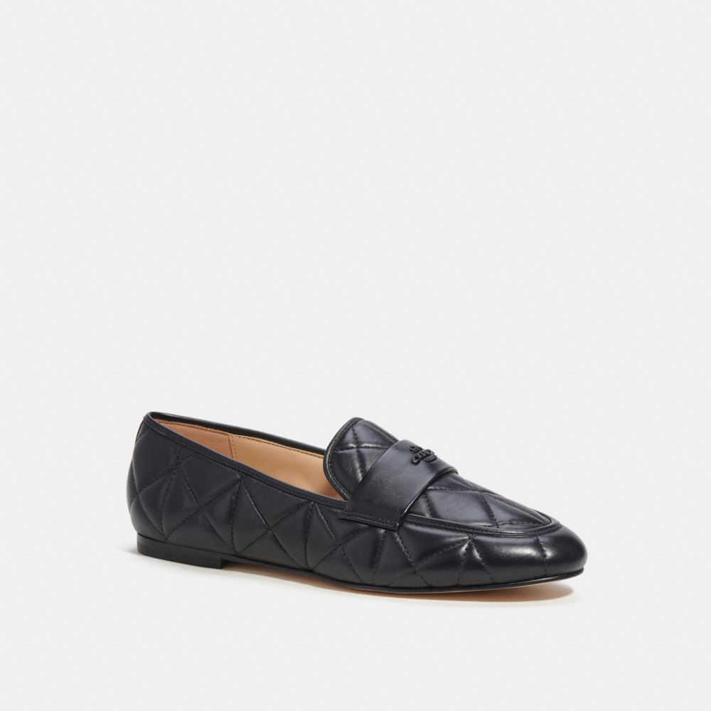COACH®,HEIDI LOAFER,Black,Front View