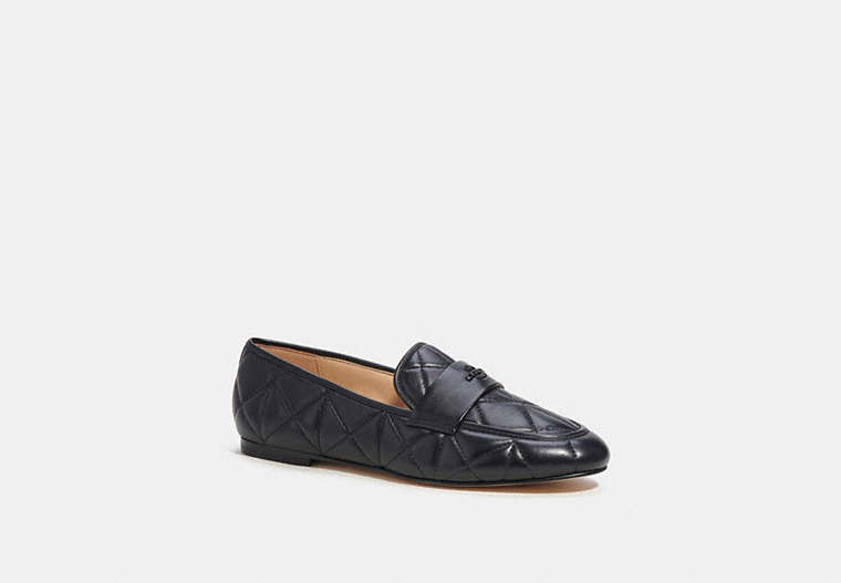 COACH®,HEIDI LOAFER,Leather,Black,Front View