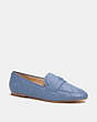 COACH®,HEIDI LOAFER,Leather,Washed Chambray,Front View
