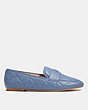 COACH®,HEIDI LOAFER,Leather,Washed Chambray,Angle View