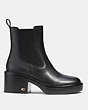COACH®,KINSLEY BOOTIE,Leather,Black,Angle View