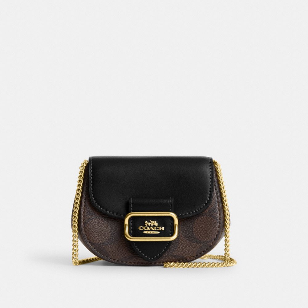 Coach Outlet Mini Wallet On A Chain In Signature Canvas