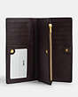 COACH®,SLIM ZIP WALLET,Crossgrain Leather,Medium,Gold/Black,Inside View,Top View