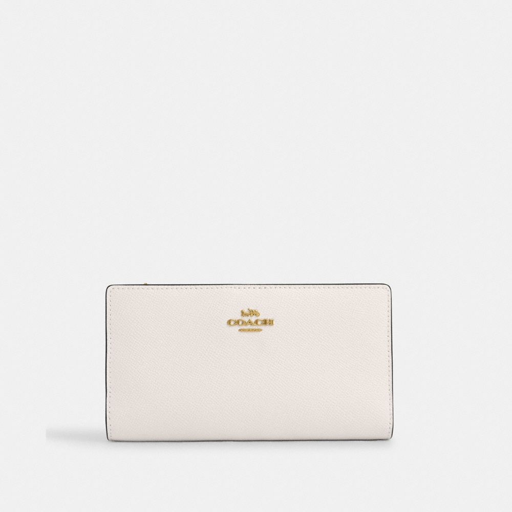 Coach Bag Malaysia  Coach Slim Zip Wallet In Signature Canvas in Light  Khaki/Chalk (C8714)