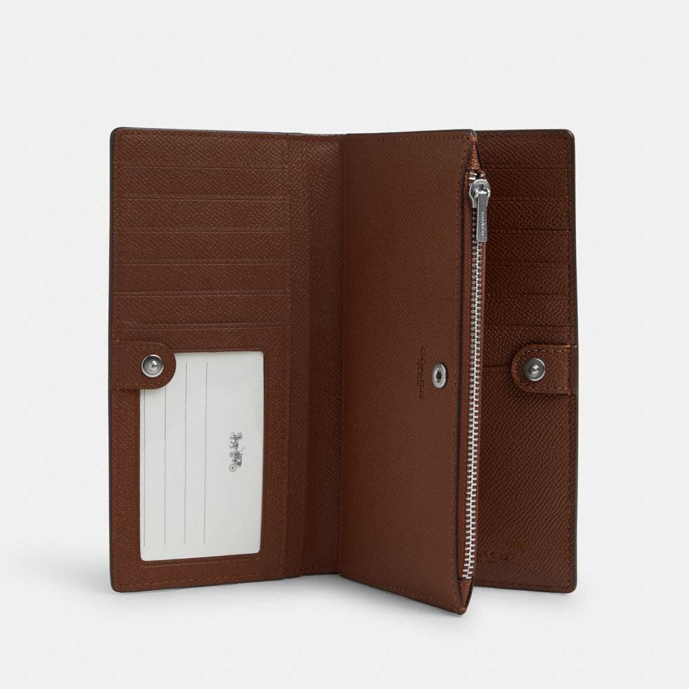COACH® Outlet | Slim Zip Wallet In Signature Canvas With Stripe