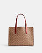 COACH®,CARTER CARRYALL BAG 28 IN SIGNATURE CANVAS,Signature Coated Canvas,Medium,Brass/Tan/Rust,Back View