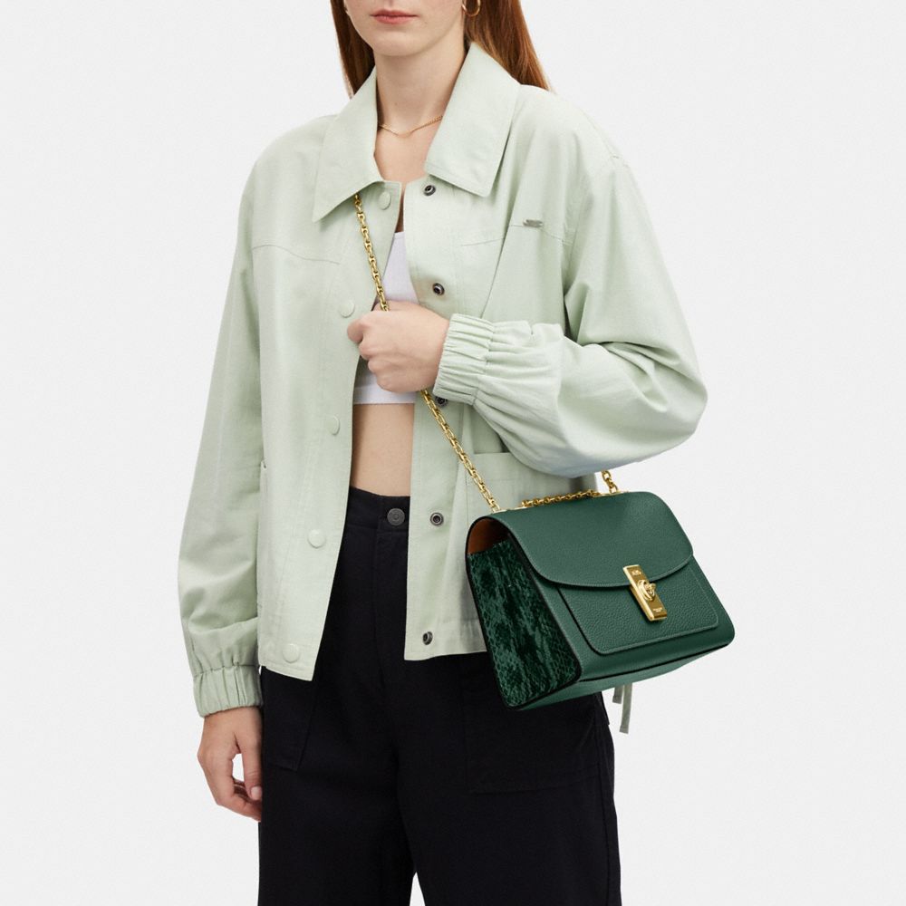 Cloth satchel Coach Green in Cloth - 26727277