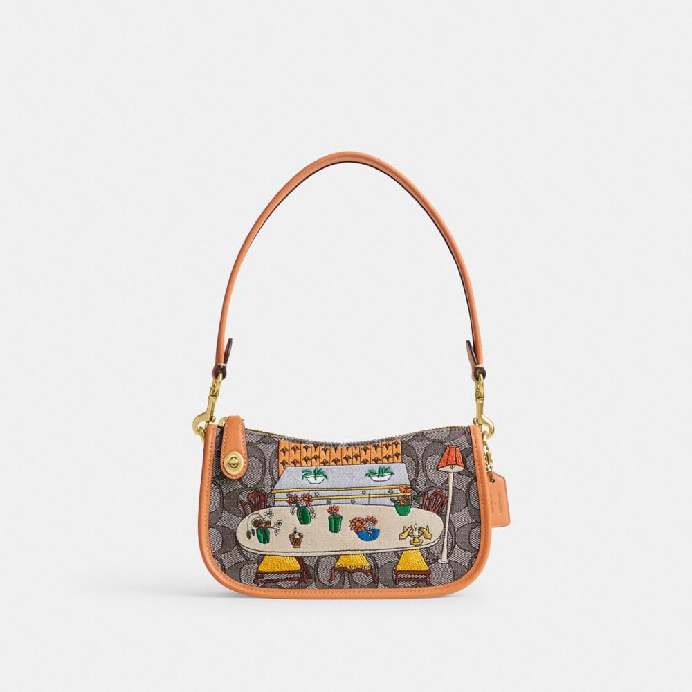 Coach Swinger Signature Jacquard Shoulder Bag