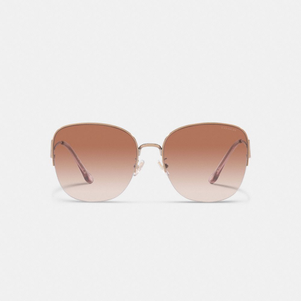 COACH®,Metal Rounded Sunglasses,,Inside View,Top View