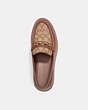 COACH®,BROOKS LOAFER IN SIGNATURE JACQUARD,Mixed Materials,Khaki/Dark Saddle,Inside View,Top View