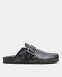 COACH®,CLOG SANDAL IN SIGNATURE CANVAS,Black,Angle View