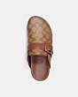 COACH®,CLOG SANDAL IN SIGNATURE CANVAS,Dark Saddle,Inside View,Top View