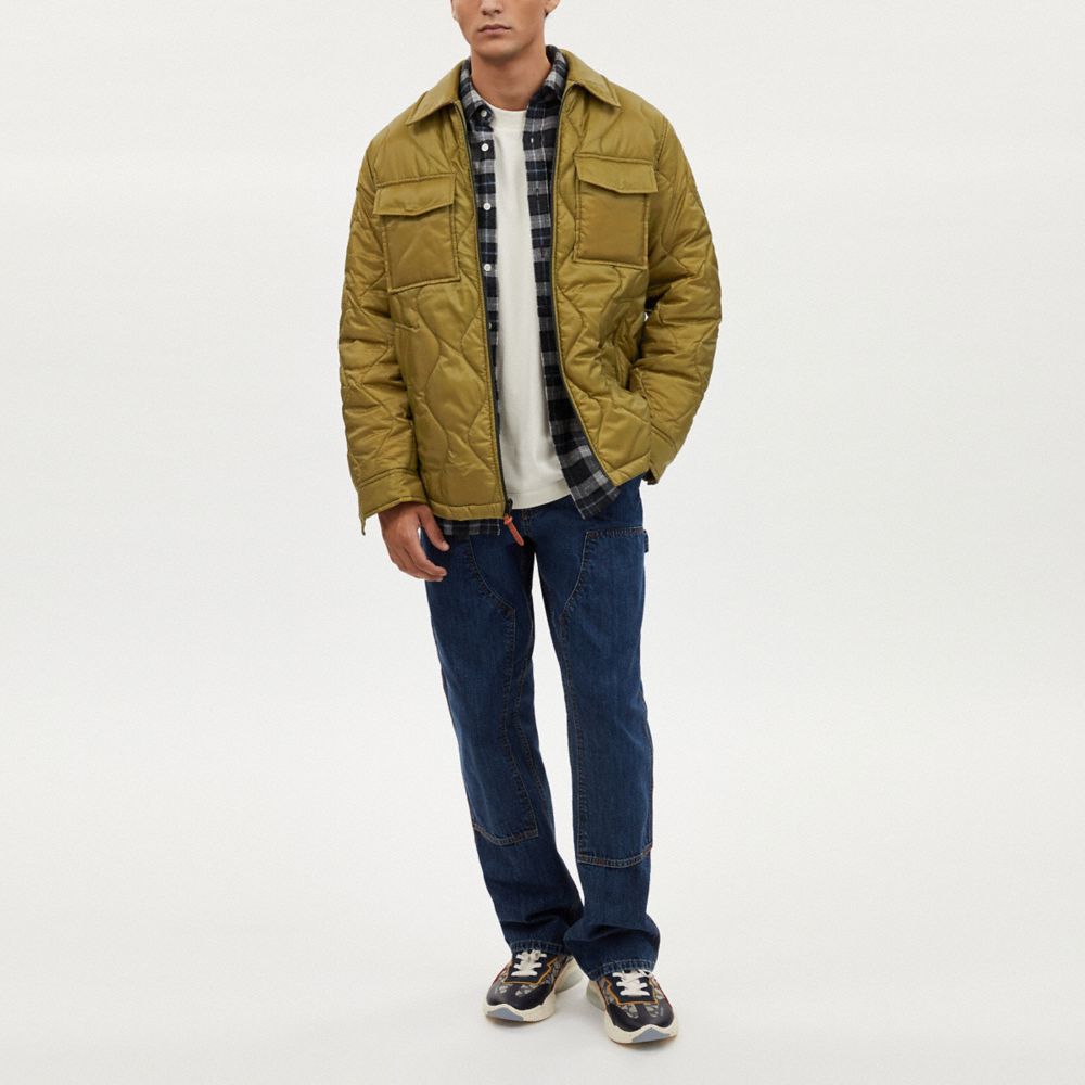 COACH®,LIGHTWEIGHT QUILTED JACKET,Olive Green,Scale View