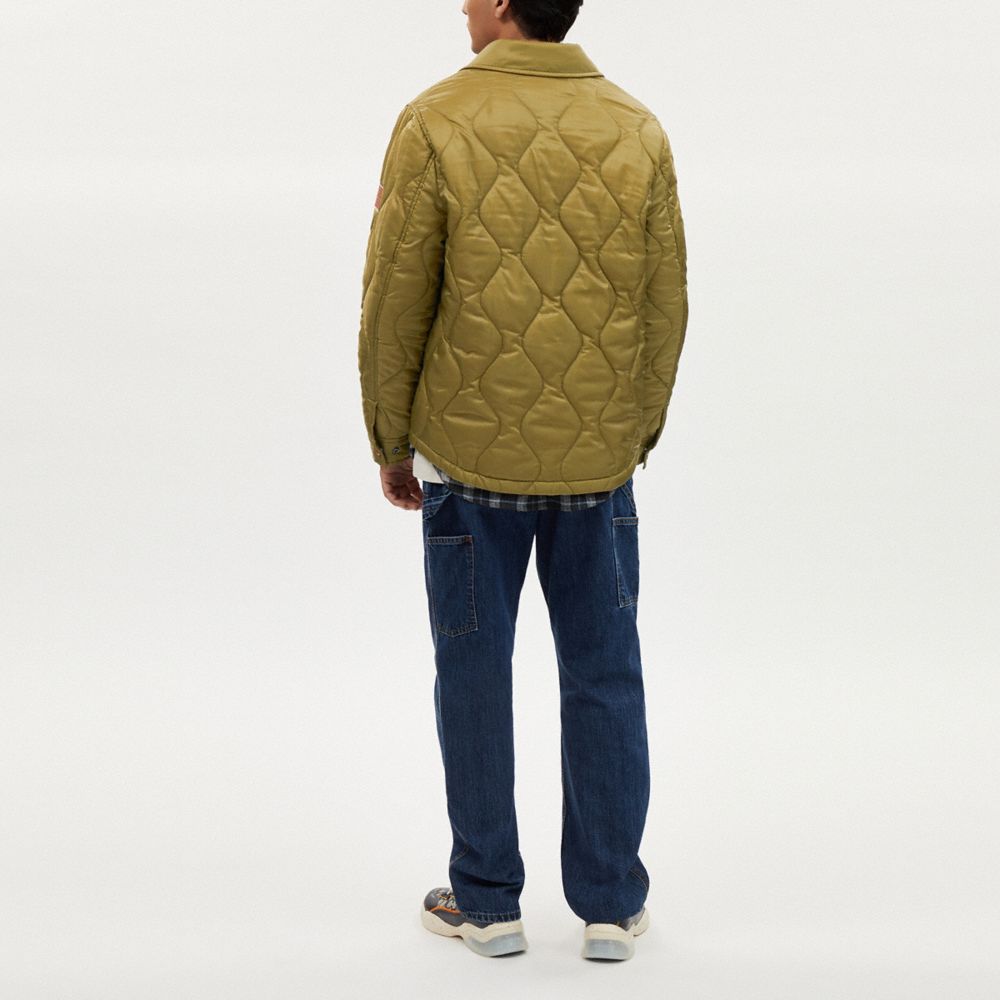 COACH®,LIGHTWEIGHT QUILTED JACKET,Olive Green,Scale View