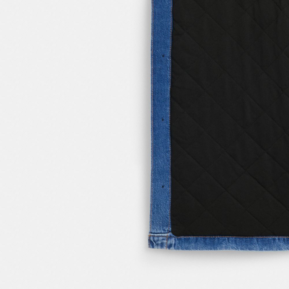 COACH®,SURCHEMISE EN DENIM,Indigo moyen,Angle View