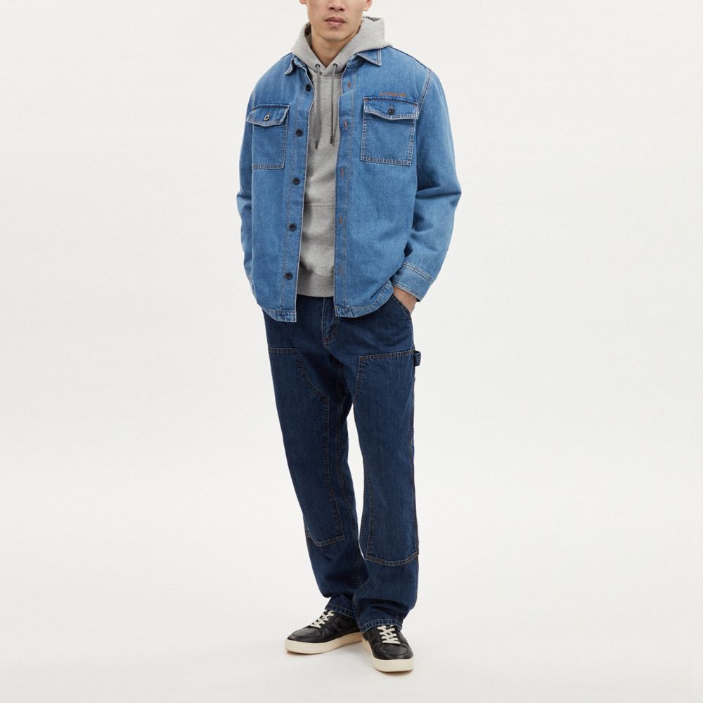 COACH®,DENIM OVERSHIRT,Medium Indigo,Scale View