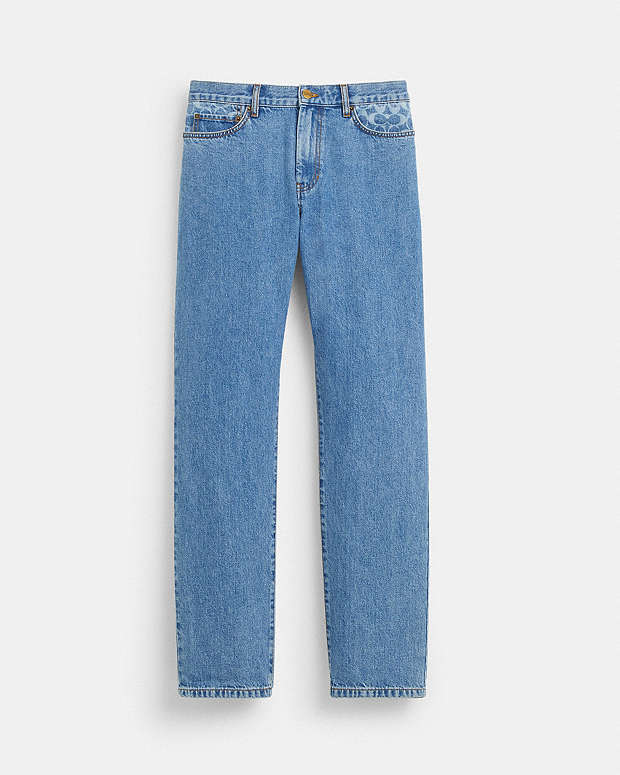 COACH®  Straight Fit Denim Jeans
