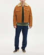 COACH®,SHEARLING TRUCKER JACKET,Dark Saddle,Scale View
