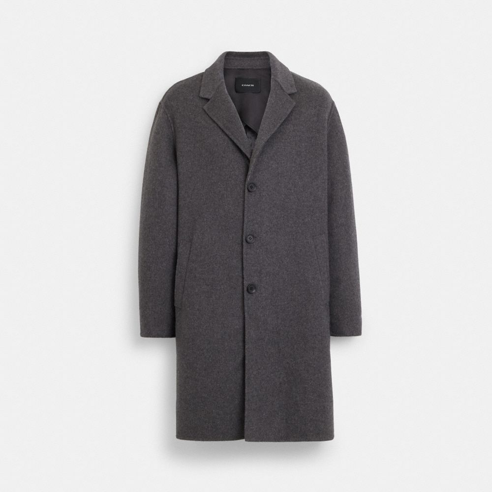 超安い】 wool ウールコート coach コーチ coat SM レザー 革 黒 XS 