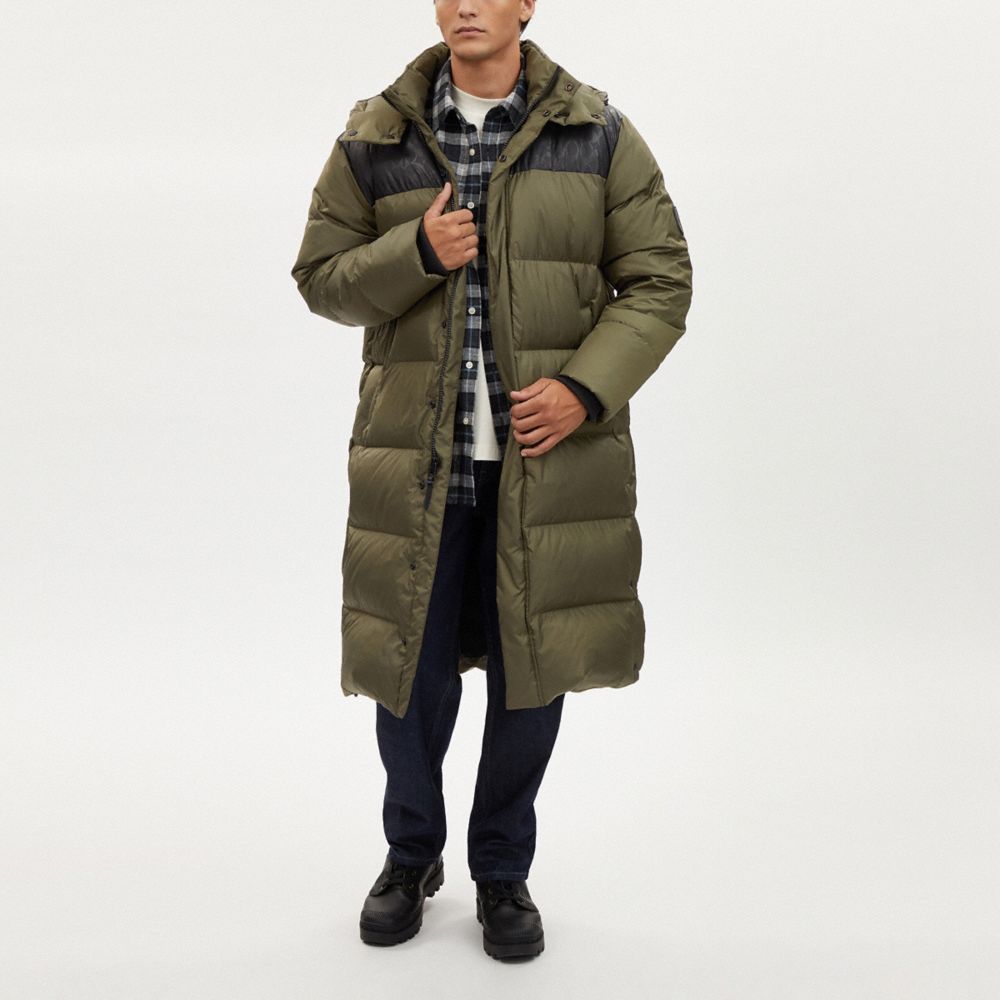 Coach store long puffer