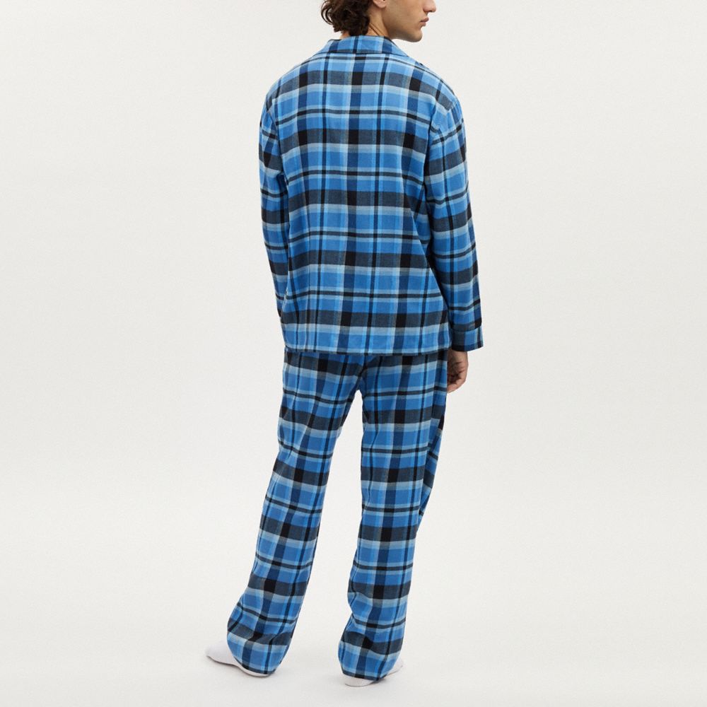 COACH®,PLAID PAJAMA SET,Navy Multi,Scale View